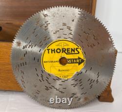 Switzerland Disc Music Box Wood Thorens with 10 Discs Swiss Thorens Working