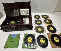 THORENS Vintage MUSIC BOX With 10 DISCS Beautiful Wood SWITZERLAND Works