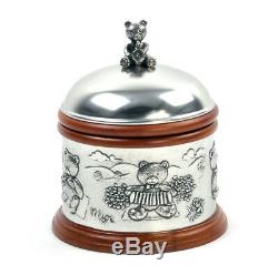 Teddy Bears Picnic Pewter and Wood Music Box by Royal Selangor