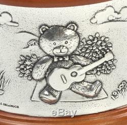 Teddy Bears Picnic Pewter and Wood Music Box by Royal Selangor