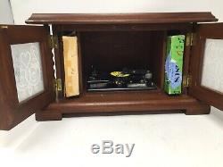 Thorens 2 Door Wood Cabinet Automatic Music Box AD30 with 15 Discs sz14X8X6.5