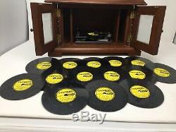 Thorens 2 Door Wood Cabinet Automatic Music Box AD30 with 15 Discs sz14X8X6.5