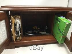 Thorens 2 Door Wood Cabinet Automatic Music Box AD30 with 15 Discs sz14X8X6.5