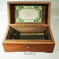 Thorens 3 Tune Wood Music Box From Mid-century Cleaned And Oiled No. 28