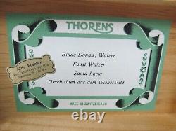Thorens 4-Song Music Box Blaue Donau Walzer Faust Santa Lucia Geschichten Wood