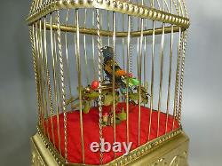 Top Quality German Antique Singing Bird Cage Music Box Automaton (watch Videos)