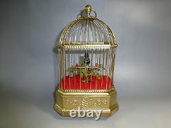 Top Quality German Antique Singing Bird Cage Music Box Automaton (watch Videos)