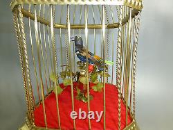 Top Quality German Antique Singing Bird Cage Music Box Automaton (watch Videos)