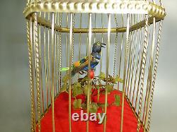 Top Quality German Antique Singing Bird Cage Music Box Automaton (watch Videos)