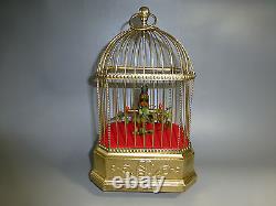 Top Quality German Antique Singing Bird Cage Music Box Automaton (watch Videos)