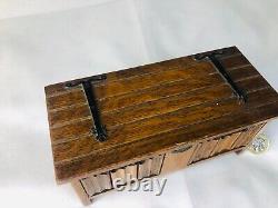 Trinket Wood Music Box Wooden Storage Musical Woodenware Vintage ra