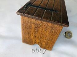 Trinket Wood Music Box Wooden Storage Musical Woodenware Vintage ra