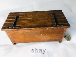 Trinket Wood Music Box Wooden Storage Musical Woodenware Vintage ra