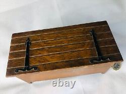 Trinket Wood Music Box Wooden Storage Musical Woodenware Vintage ra