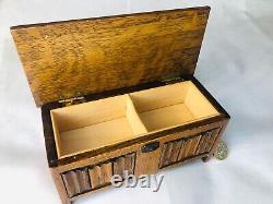 Trinket Wood Music Box Wooden Storage Musical Woodenware Vintage ra