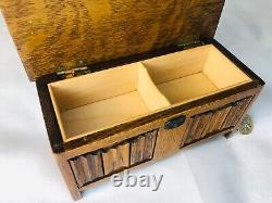 Trinket Wood Music Box Wooden Storage Musical Woodenware Vintage ra