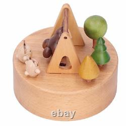 URRNDD Wooden Music Box Innovative Cartoon Bear Swing Musical Box Ornament