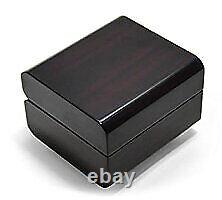 Used Imported Unused Small Dark Wood Glossy Distant 18 Notes Music Box Ma