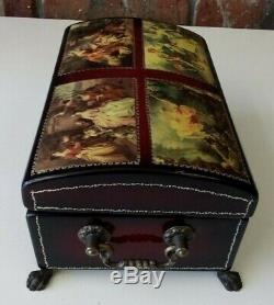 VINTAGE SWISS REUGE LAQUERED WOOD MUSIC BOX CH/50. 4 SONGS by J. STRAUSS