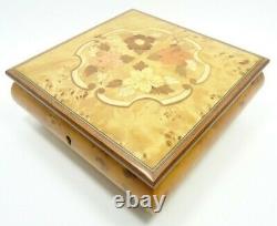 VTG 1940s SORRENTO ITALY MUSIC JEWELRY BOX INLAID BURL ELM WOOD TRISTESSE CHOPIN