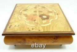 VTG 1940s SORRENTO ITALY MUSIC JEWELRY BOX INLAID BURL ELM WOOD TRISTESSE CHOPIN