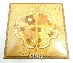 VTG 1940s SORRENTO ITALY MUSIC JEWELRY BOX INLAID BURL ELM WOOD TRISTESSE CHOPIN