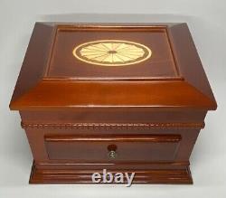 VTG 2003 FSG Four Star Group Wood 3 Disc Electric Music Box With Photo Frame Lid