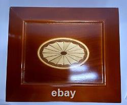 VTG 2003 FSG Four Star Group Wood 3 Disc Electric Music Box With Photo Frame Lid