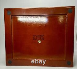 VTG 2003 FSG Four Star Group Wood 3 Disc Electric Music Box With Photo Frame Lid