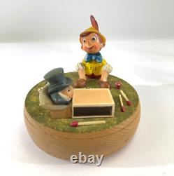 VTG Anri Reuge Wood Pinocchio & Jimmie Cricket Music Box Charity DS66