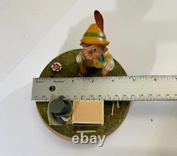 VTG Anri Reuge Wood Pinocchio & Jimmie Cricket Music Box Charity DS66