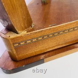 VTG Florentia Italian Triangular Music Box Table Wood Inlay Jewelry Dr Zhivago