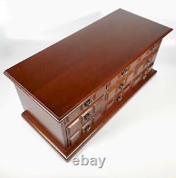 VTG MCM Jewelry Music Box Wooden Large 7 Drawer Dresser Love Story Song