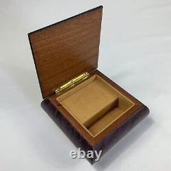 VTG Mayflower Sorrento Italy Purple Wood Footed Music Box Tested Unknown Song