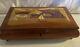 Vtg Music Jewelry Box Wood Inlay Lacquered Made In Italy Plays Funiculi Funicula