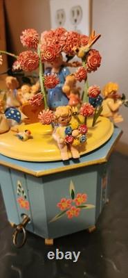 VTG RARE Steinbach German Wooden Music Box Swiss Thorens In Box! Flowers