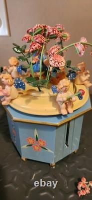VTG RARE Steinbach German Wooden Music Box Swiss Thorens In Box! Flowers