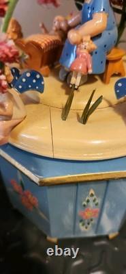 VTG RARE Steinbach German Wooden Music Box Swiss Thorens In Box! Flowers