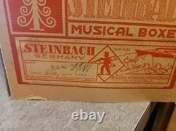 VTG RARE Steinbach German Wooden Music Box Swiss Thorens In Box! Flowers