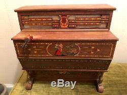 VTG REIG Made in Spain Roller Organ w Crank Wood Music Box No. 728