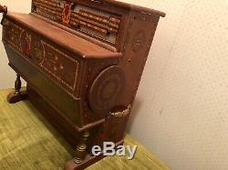 VTG REIG Made in Spain Roller Organ w Crank Wood Music Box No. 728