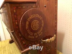 VTG REIG Made in Spain Roller Organ w Crank Wood Music Box No. 728