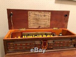 VTG REIG Made in Spain Roller Organ w Crank Wood Music Box No. 728