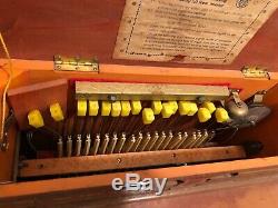 VTG REIG Made in Spain Roller Organ w Crank Wood Music Box No. 728