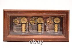VTG REUGE Music Box Swiss 3 Movements Made in Italy Wood Glass For Repair