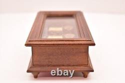 VTG REUGE Music Box Swiss 3 Movements Made in Italy Wood Glass For Repair