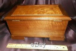 VTG SANKYO JAPAN MUSIC BOX MECHANISM w 4 BELLS IN LINDEN WOOD VENEER BOX-VIDEO