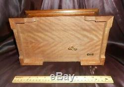 VTG SANKYO JAPAN MUSIC BOX MECHANISM w 4 BELLS IN LINDEN WOOD VENEER BOX-VIDEO