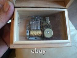 Very Rare Antique Small REUGE SWISS Cylinder Music Box With Glass Cover Working