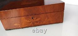 Victorian Mahogany Keepsake Box Inlaid With Images Of Musical Instruments